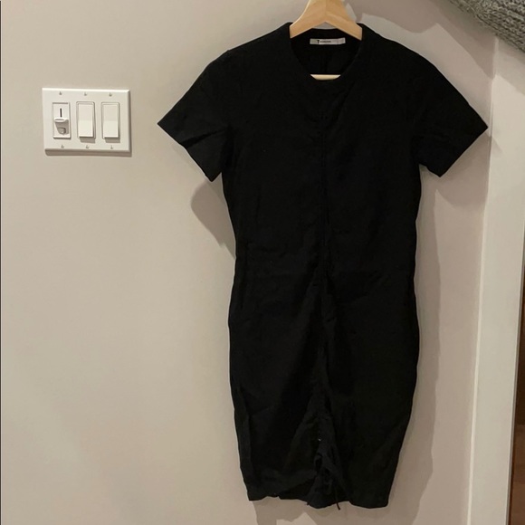 T by Alexander Wang black drawstring dress - Picture 2 of 3